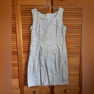 Vintage Laura Ashley Blue and White Floral Shift Dress Sz UK 14/US 10